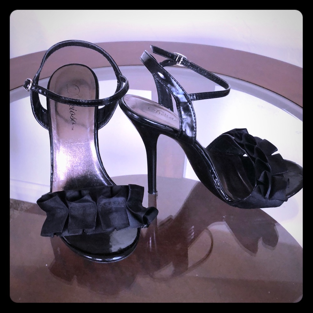 Black open toed heels